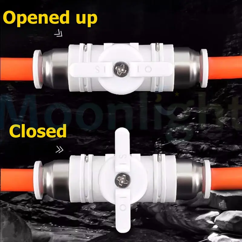 Type BUC BTC 4mm 6mm 8mm 10 12mm Pneumatic Push In Quick Joint Connector Hand Valve To Turn Switch Manual Ball Current-limiting