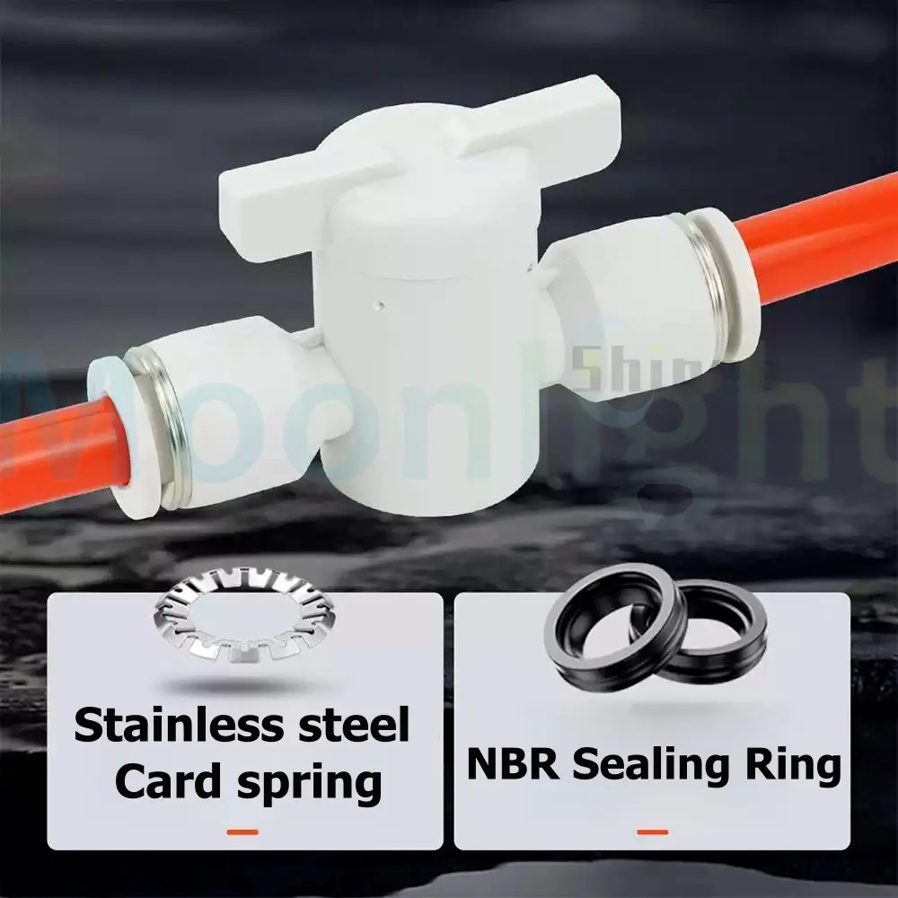 Type BUC BTC 4mm 6mm 8mm 10 12mm Pneumatic Push In Quick Joint Connector Hand Valve To Turn Switch Manual Ball Current-limiting