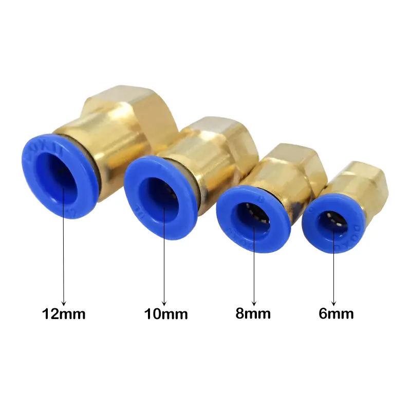 PCF type OD 4MM 6MM 8MM 10MM 12MM Thread 1/8'' 1/4'' 3/8'' 1/2''  Pneumatic Connectors Female straight one-touch fittings
