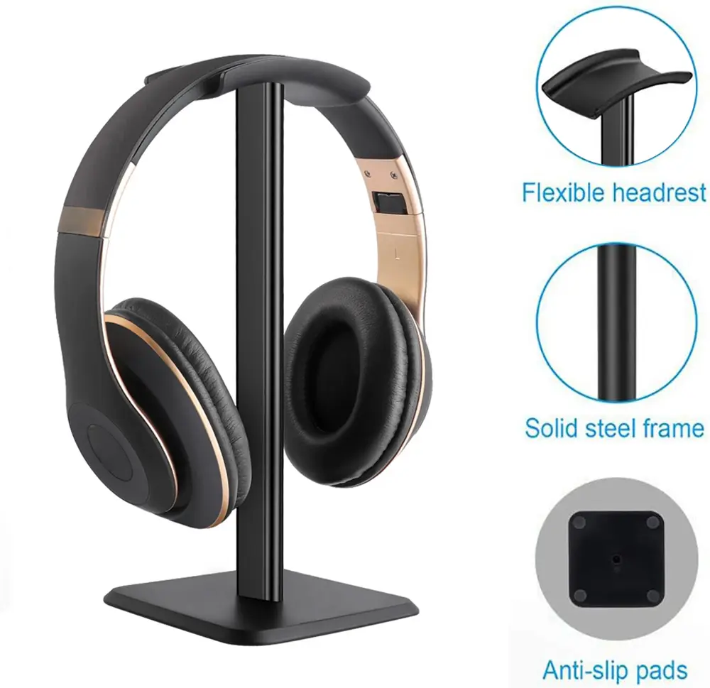 New Aluminium Alloy Metal Headset Stand Holder Headphone Rack Mount Hanger Flexible Earphone Gamer Hanger Display Rack