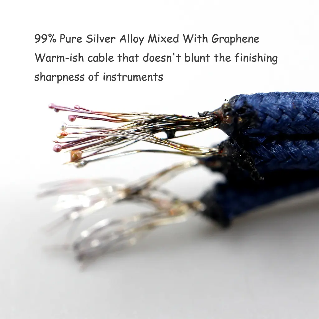 99% Pure Silver OCC Graphene Alloy Full Sleeved Earphone Cable For Sennheiser ie200 IE300 ie600 IE900 LN008619