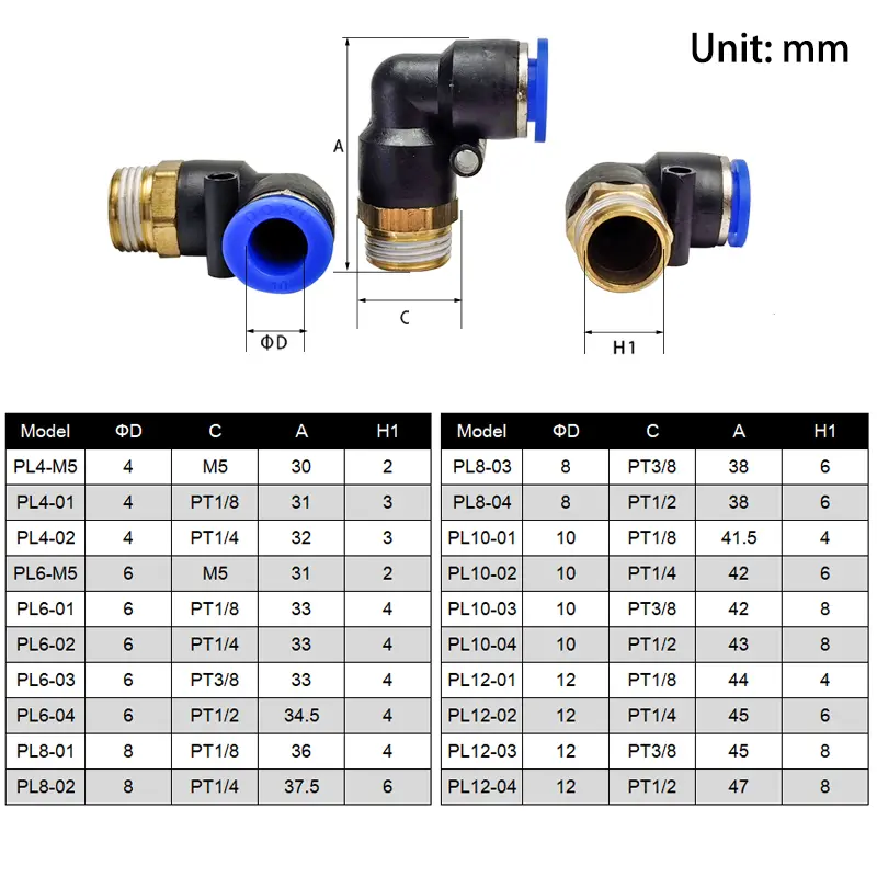 10Pcs PC/PCF/PB/PL/PX/SL/PD Series Quick Release Fitting Compressor Accessories Air Pneumatic Fittings