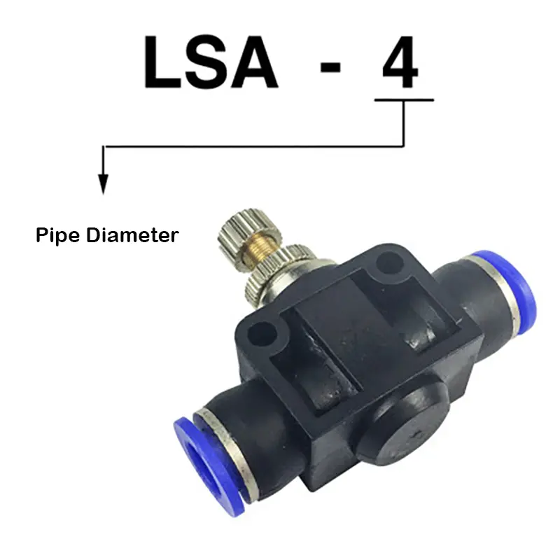 1Pcs LSA4/LSA6/LSA8/LSA10/LSA12 Quick Connector Pressure Regulator Pipe Throttle Valve Compressor Accessories Pneumatic Fittings