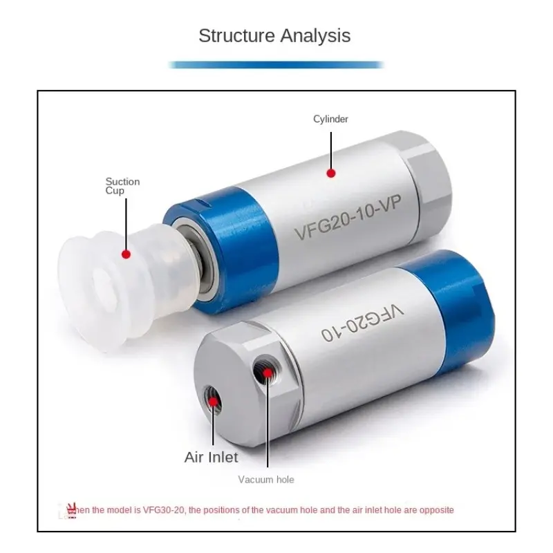 Pneumatic Cylinder VFG20-10-VP Single-Acting Vacuum Suction Cup for Robotic Gripper 20-20/30-20 Automated Sucker Accessories