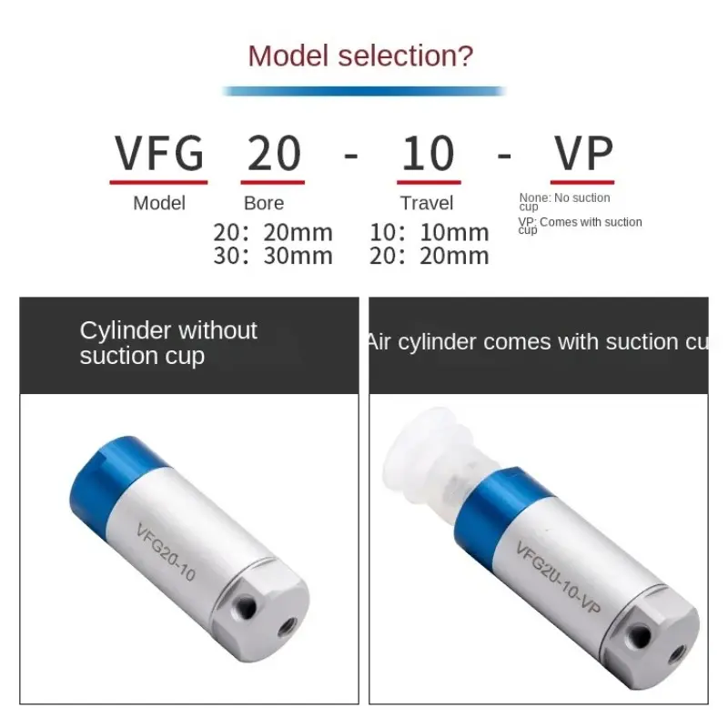 Pneumatic Cylinder VFG20-10-VP Single-Acting Vacuum Suction Cup for Robotic Gripper 20-20/30-20 Automated Sucker Accessories