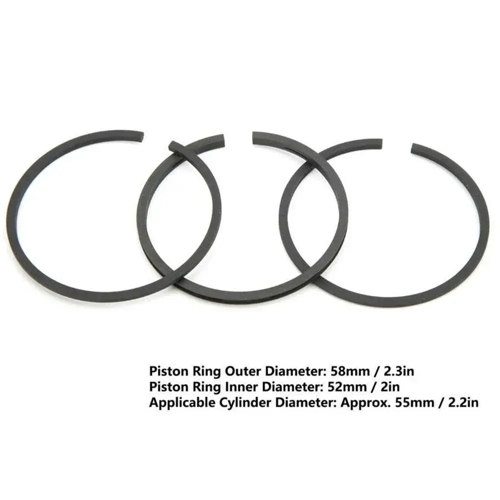3pcs Air Compressor Piston Rings 55 Piston Black For 55mm Cylinder Piston Ring Pneumatic Drive Accessories
