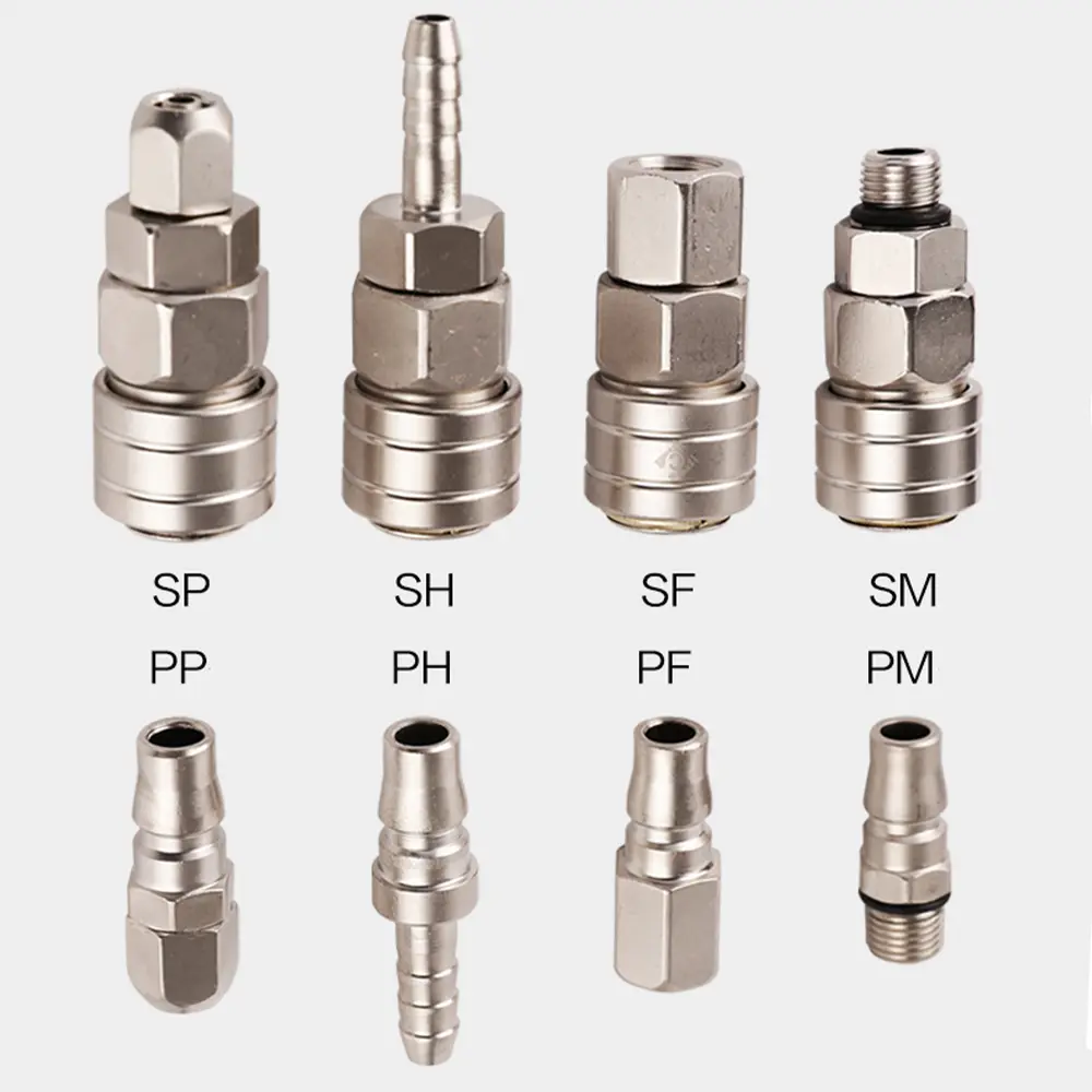 Pneumatic Fitting C Type Self-locking Quick Coupling Connector Coupler For Air Compressor SP PP SM PM SH PH SF PF 10 20 30 40