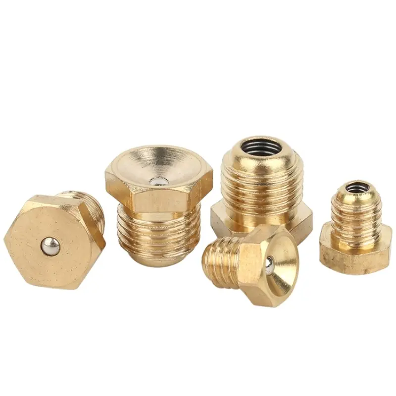 Brass M6 M8 M10 M12 M16 1/8" 1/4"  Grease Nipples Tube Pipe Fitting Flat Funnel Head  Male Thread