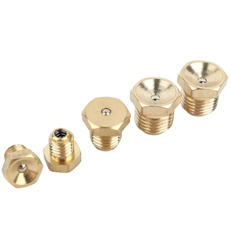 Brass M6 M8 M10 M12 M16 1/8" 1/4"  Grease Nipples Tube Pipe Fitting Flat Funnel Head  Male Thread