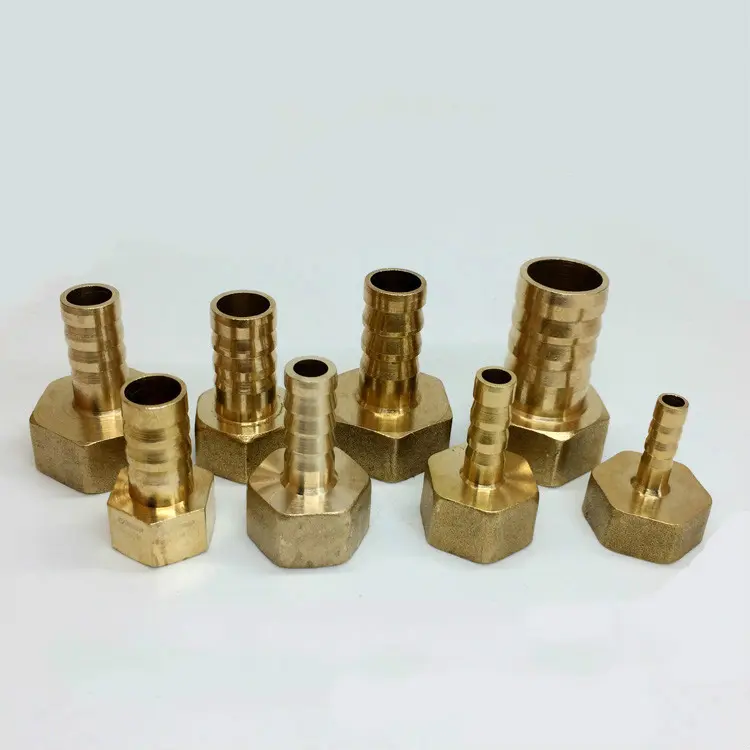 Pipe Fittings Brass Barb Hose Tail Fitting Fuel Air Gas Water Hose Oil 6mm-19mm to 1/8''1/4''3/8"1/2''3/4'' Female Thread Copper