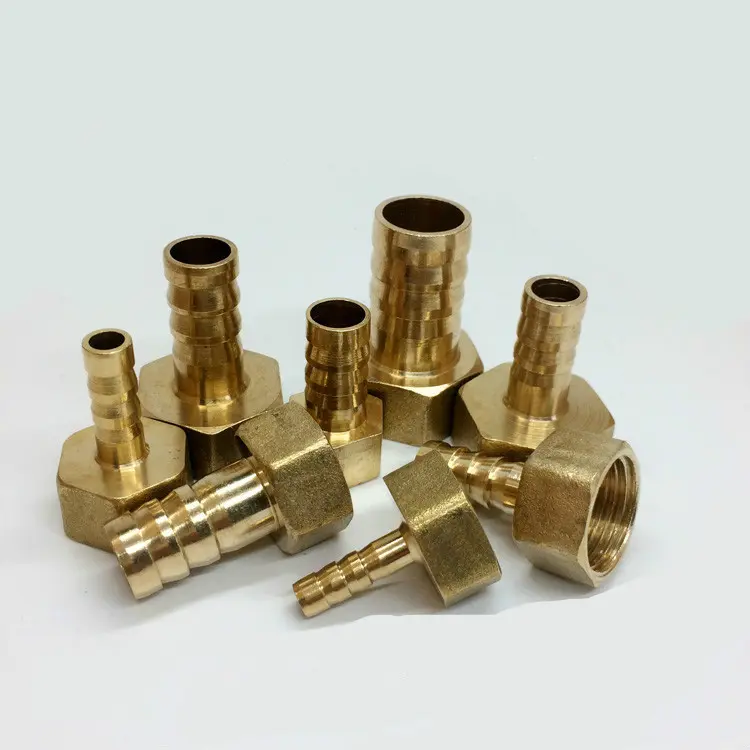 Pipe Fittings Brass Barb Hose Tail Fitting Fuel Air Gas Water Hose Oil 6mm-19mm to 1/8''1/4''3/8"1/2''3/4'' Female Thread Copper
