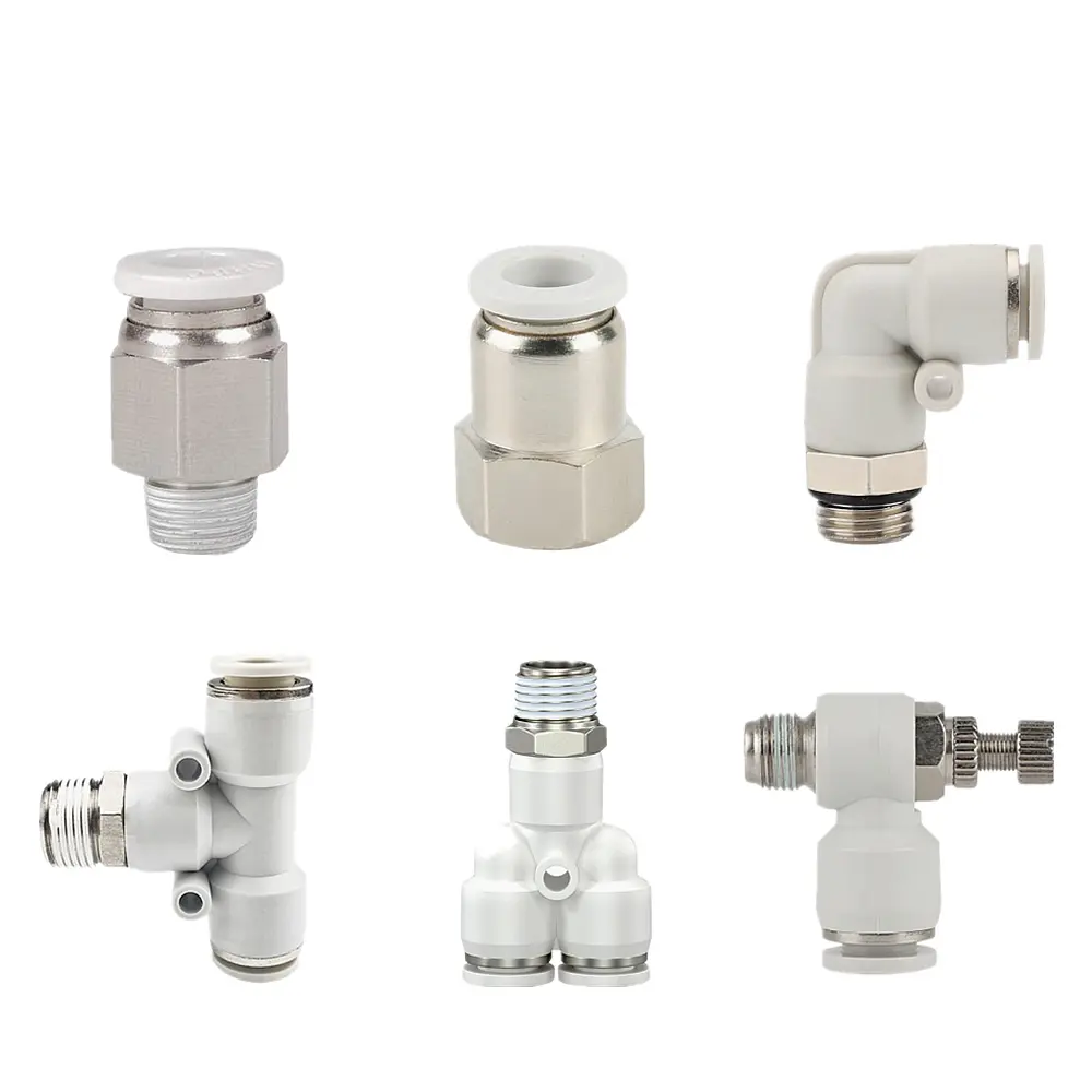 Pneumatic Connector White Plastic Hose Fitting Male Thread PC/PCF/PB/PL/PX/SL Air Pipe Quick Fittings 12/10/8/6/4mm 1/4 1/2 1/8"