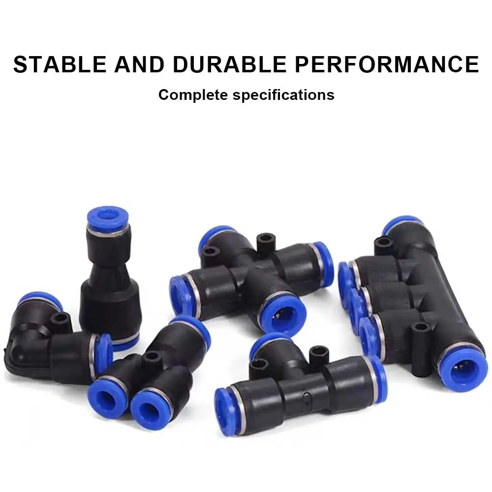 Pneumatic Fitting Pipe Connector Tube Air Quick Fittings Water Push In Hose Plastic 4mm 6mm 8mm 10mm 12mmPV PE PU PY Connectors
