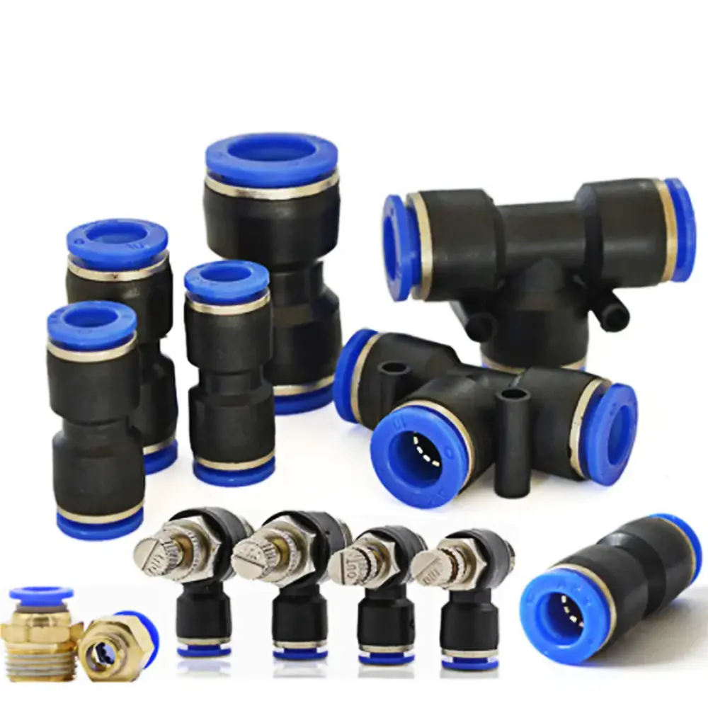 Pneumatic Fitting Pipe Connector Tube Air Quick Fittings Water Push In Hose Plastic 4mm 6mm 8mm 10mm 12mmPV PE PU PY Connectors
