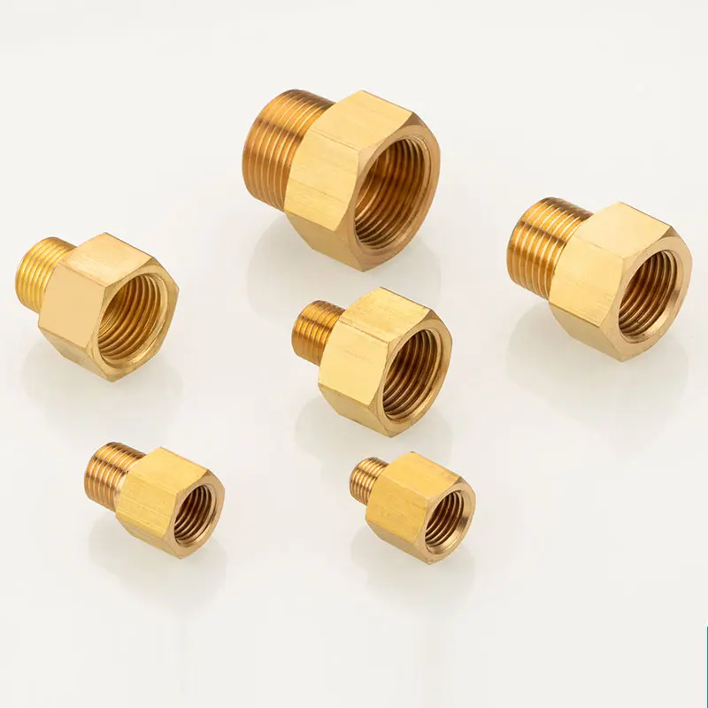 Brass 1/8 1/4 3/8 1/2 3/4 Female to Male Threaded Hex Bushing Reducer Copper Pipe Fitting Water Gas Adapter Coupler Connector