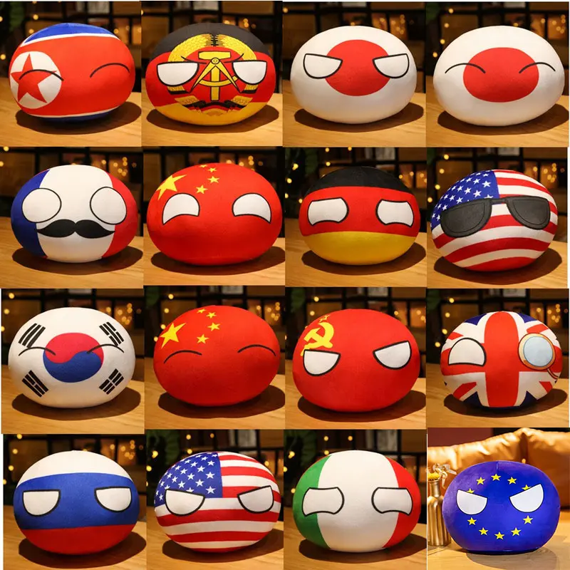 70styles 10cm Country Ball Plush Toys Polandball Pendant Country Flag Balls Countryball Stuffed Doll Christmas Gifts for Kids
