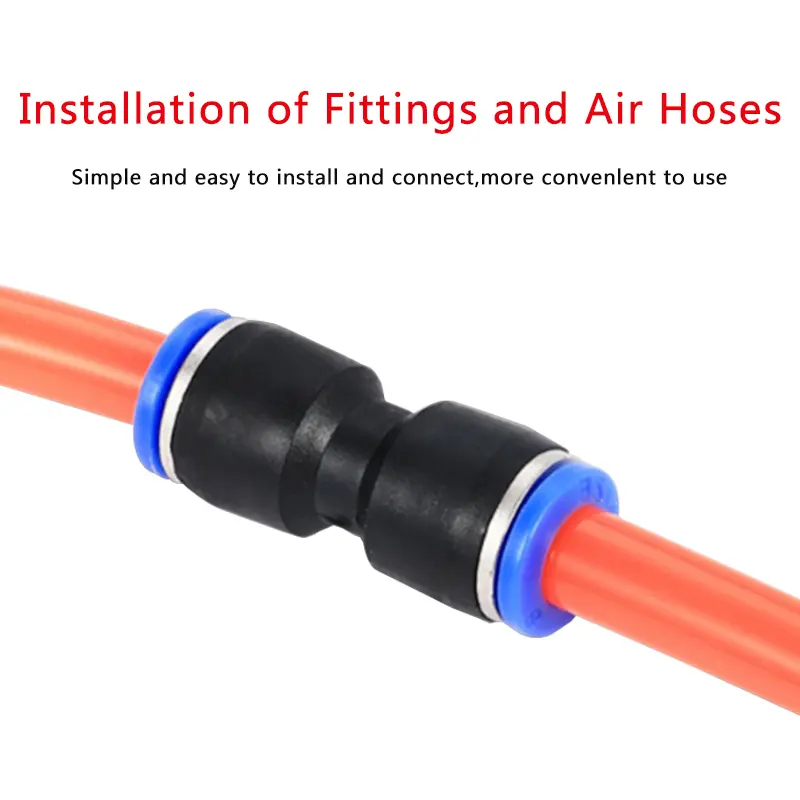 Air Straight Pneumatic Fittings PU&PG Plastic Water Pipes Quick Release Couplings 4-6-8-10-12-16mm Hose Connector Pipe Fitting