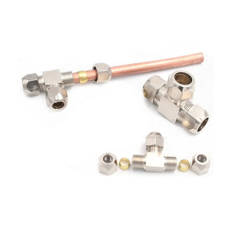 Pneumatic Fittings Brass 4 6 8 10 12 14 16mm OD Tube Compression Ferrule Tubing Compression Fitting Connector PU PV PE PZA PM