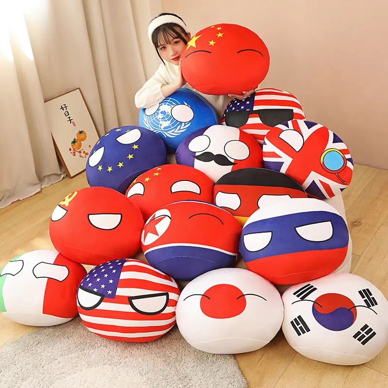 20-40cm Stuffed Polandball Pillow Countryball Japan United Nation Ukraine Switzerland Germany Italy Plush Toy Kawaii Kid's Gifts