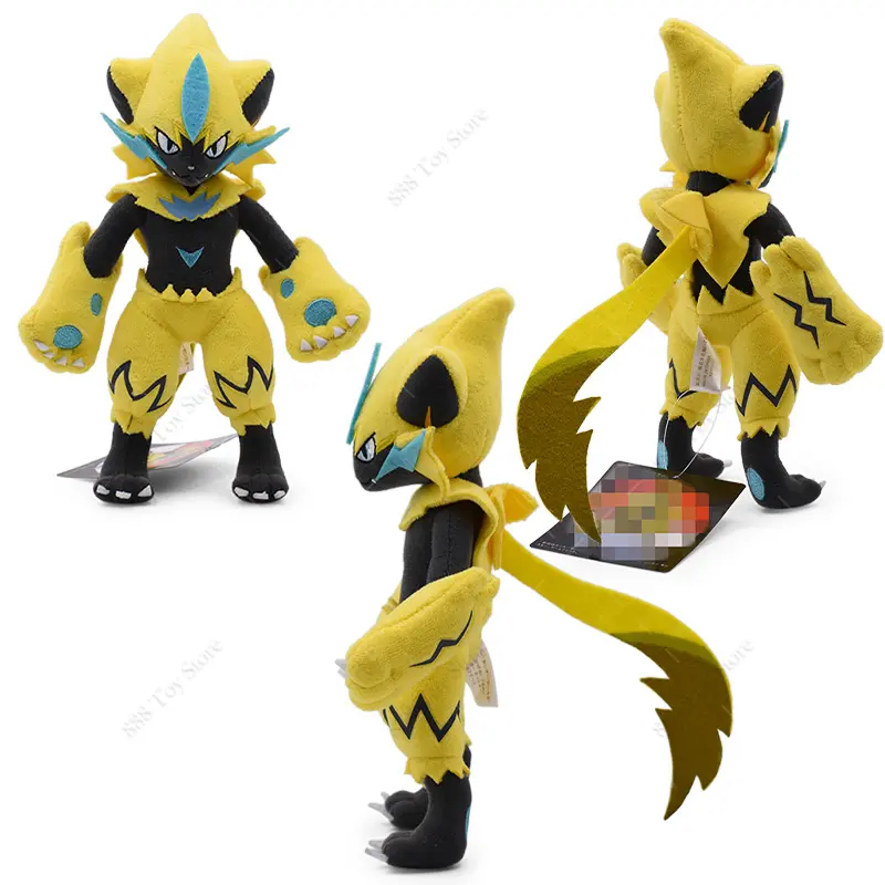 Pokemon Plush Shiny Zeraora Soft Stuffed Animal Peluche Toy Anime Cute Zeraora Collection Ornament Dolls for Boys Christmas Gift