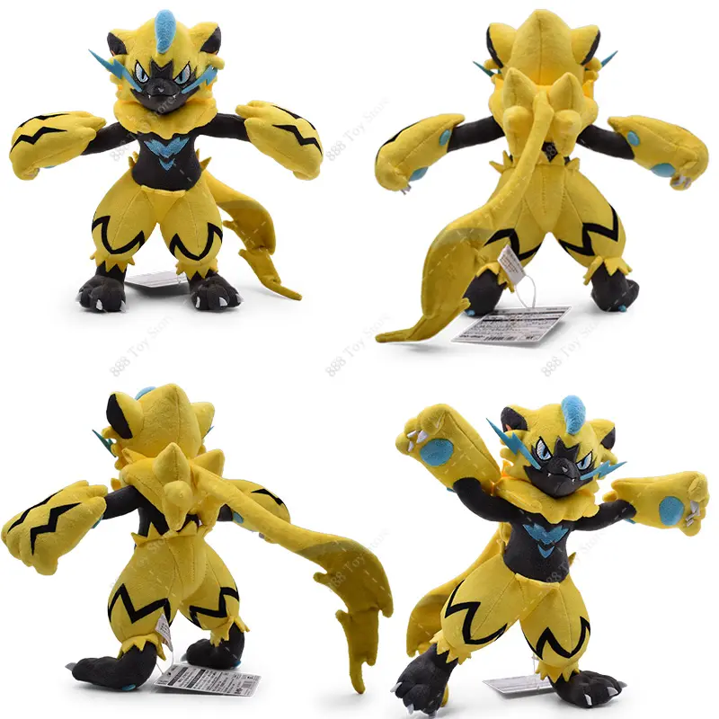 Pokemon Plush Shiny Zeraora Soft Stuffed Animal Peluche Toy Anime Cute Zeraora Collection Ornament Dolls for Boys Christmas Gift