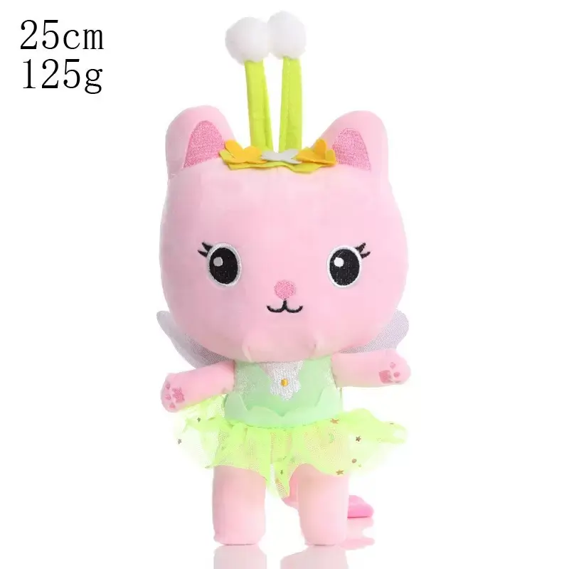 25cm 8Pcs Gabby doll house plush toy cartoon stuffed animal mermaid cat mermaid plush doll children's Christmas gift