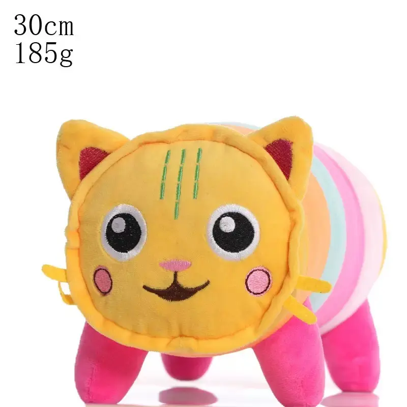 25cm 8Pcs Gabby doll house plush toy cartoon stuffed animal mermaid cat mermaid plush doll children's Christmas gift