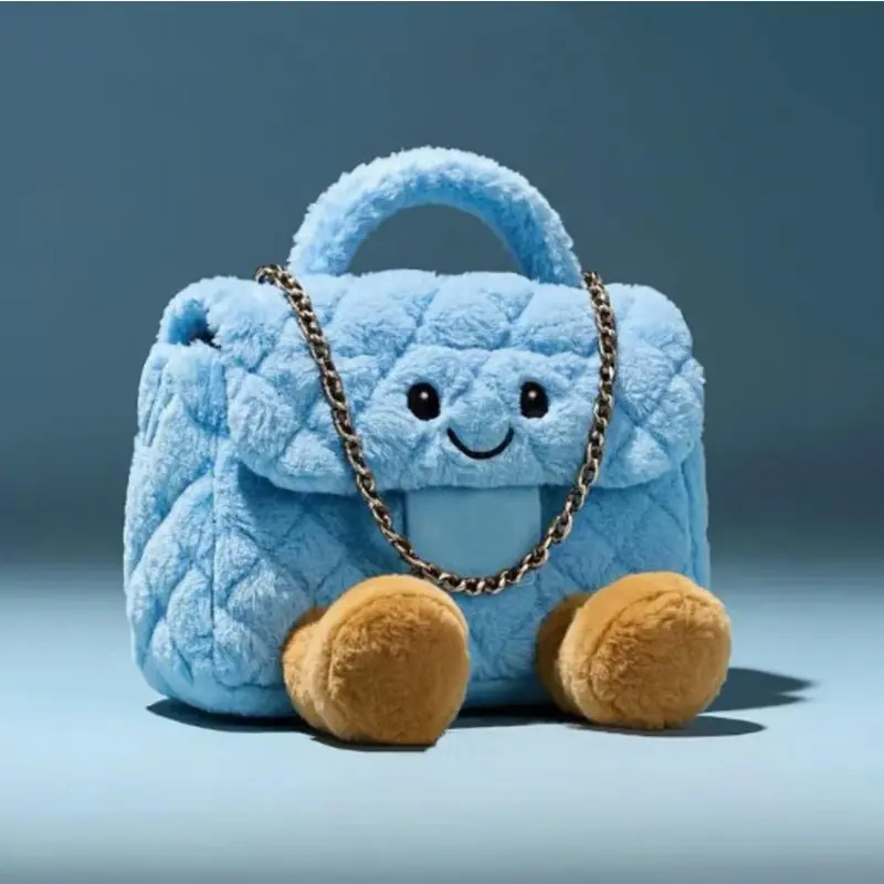 Jellycat Small Fragrant Style Ling Grid Chain Hair Bag Summer New Handbag Daifei Bag Stuffed Animal Plush Toy Girl Birthday Gift