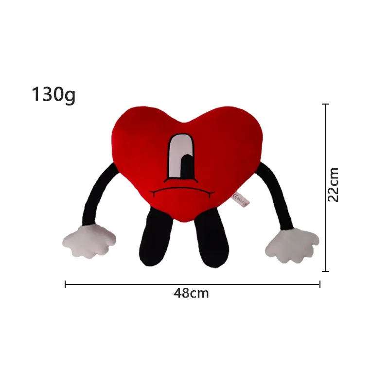 48Cm Kawaii Un Verano Sin Ti Bad Bunny Plush Toy Stuffed Soft Anime  Bad Bunny Heart plush Fashion Children Gifts Doll Birthday