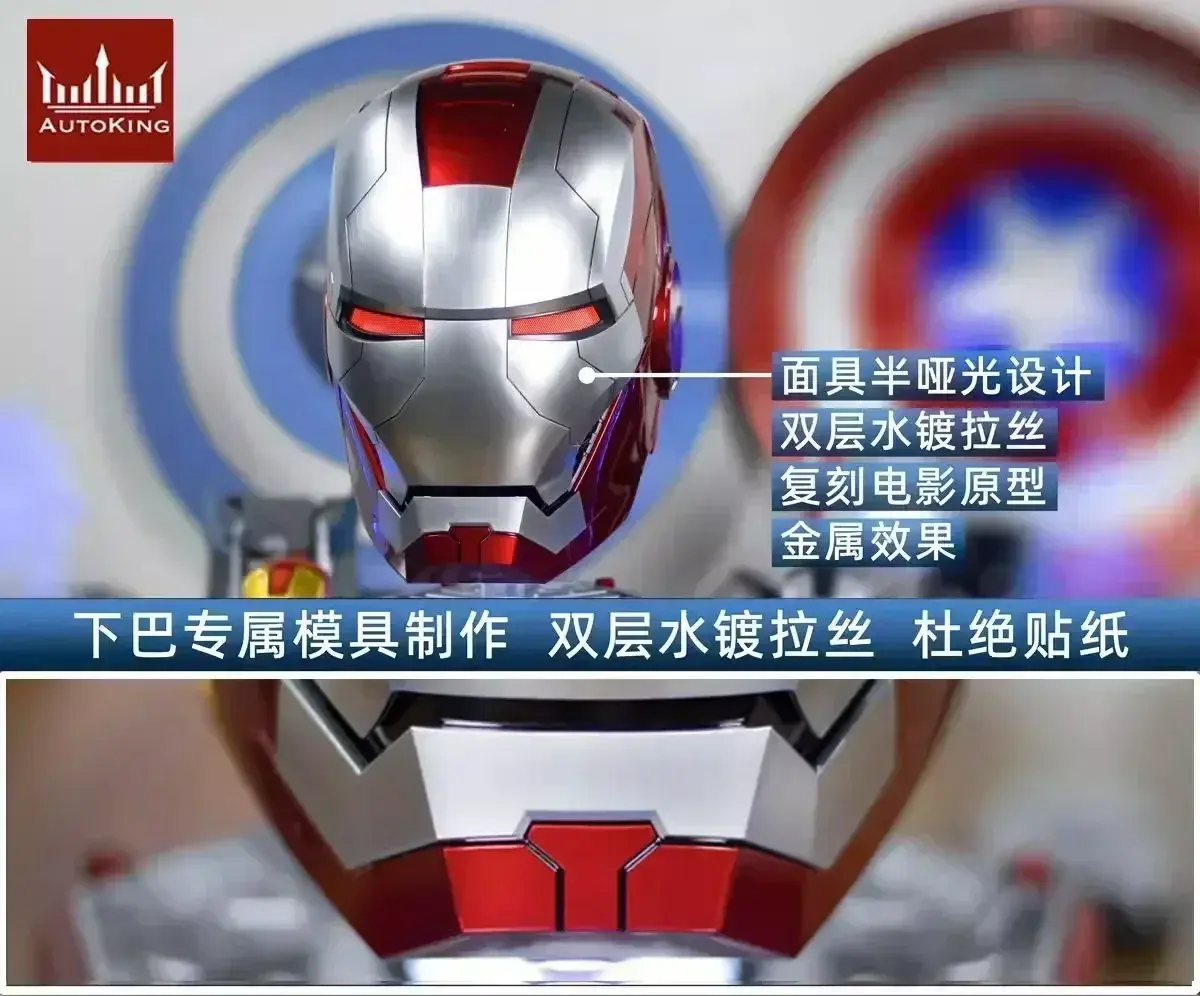 MK5 Iron Man Helmet LED Eyes 1/1 Cosplay Voice Control Avengers Metal Mask Electric Voice Control Helmet Boy Toy Custom Toy Gift