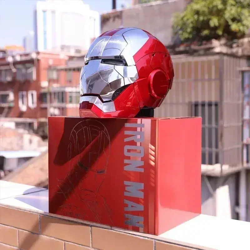 MK5 Iron Man Helmet LED Eyes 1/1 Cosplay Voice Control Avengers Metal Mask Electric Voice Control Helmet Boy Toy Custom Toy Gift