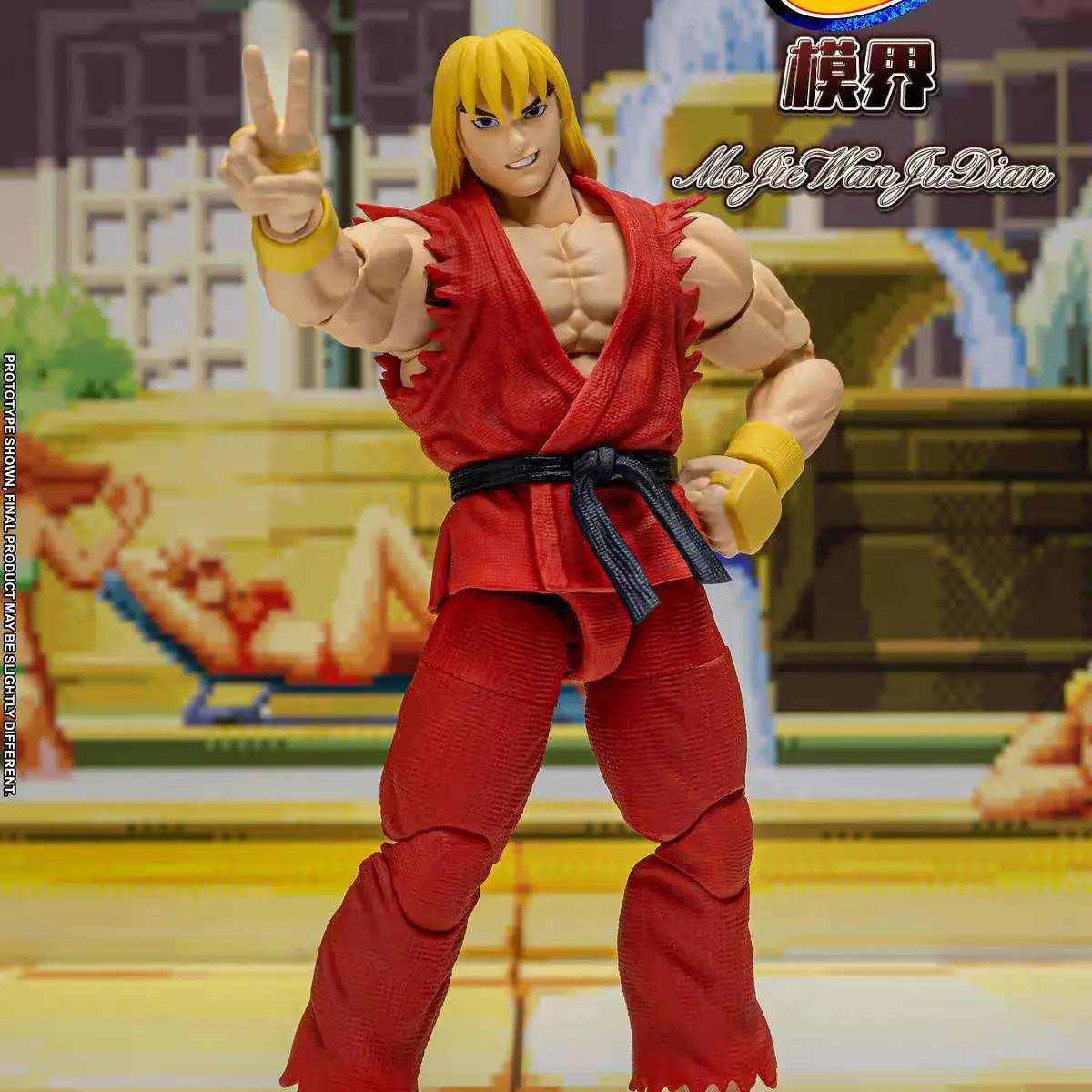 1/12 Street Fighter Figure Ken Masters Figures Fight Competitive Figurine Gk Statue Model Doll Collect Room Decora Desk Toy Gift