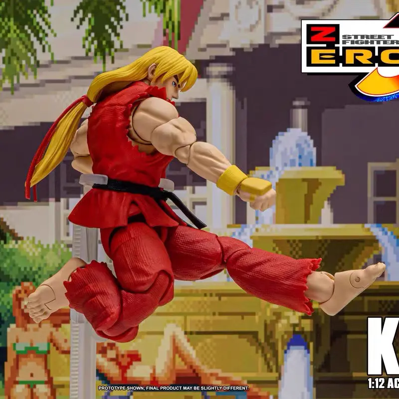 1/12 Street Fighter Figure Ken Masters Figures Fight Competitive Figurine Gk Statue Model Doll Collect Room Decora Desk Toy Gift