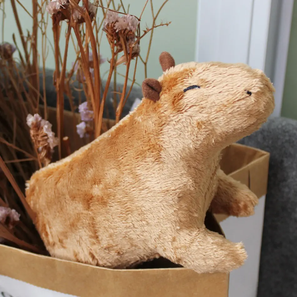 18-30cm Capybara Plush Simulation Capibara Anime Fluffty Toy Stuffed Animals Soft Doll Children Birthday Gift Sending Sticker