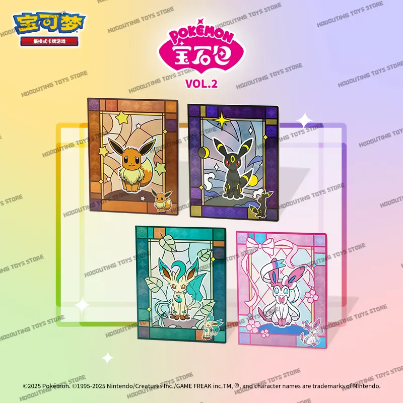 Original PTCG Card Chinese Gem Pack Vol2 Seriesd Gift Sylveon Leafeon Umbreon Eevee Card Collection Brochure TCG Card Gifts