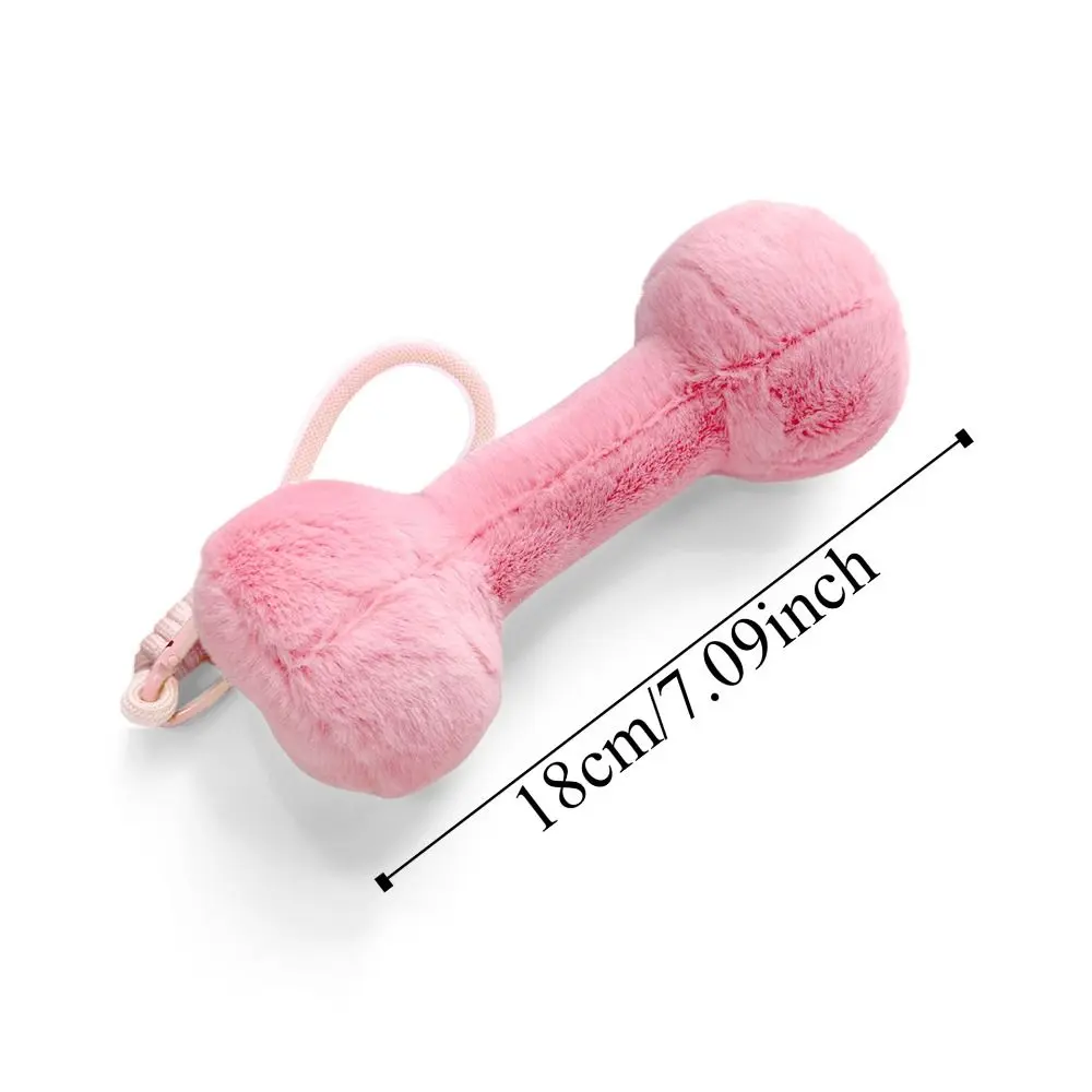 Bicep Curl Plush Dumbbel Pendant Graspable 1:1 Simulation Dumbbel Keychain High Quality Stuffed Plush Dumbbel Keyring