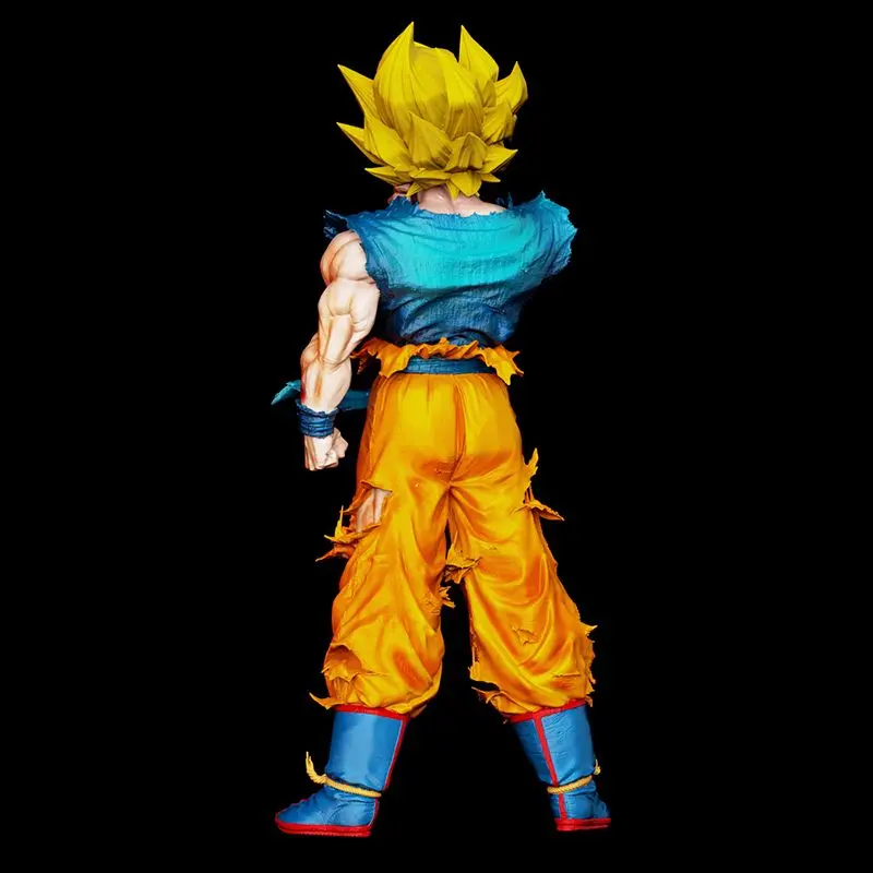 30cm Dragon Ball Z Super Saiyan Goku Figure Yellow Hair Goku Anime Figure Pvc Model Gk Statue Collectible Toys Customized Gifts