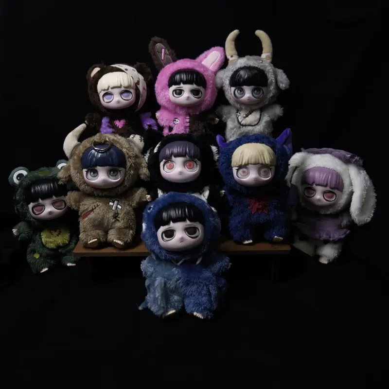 Authentic KIKI Little Key Gothic Style Night Elf Plush Blind Box Pendant Trendy Plaything Collectible Girls Birthday Gift