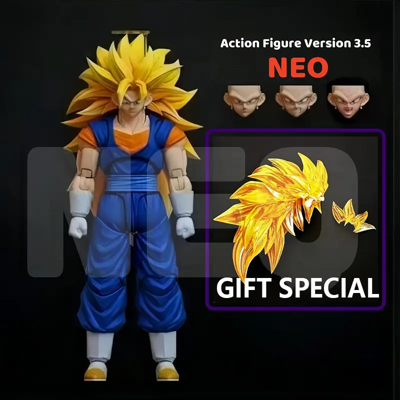 Neokong Studio Dragon Ball Action Figure 3.5 Body Vegeto Goku Ssj3 SHF Vegito Super Saiyan 3 Anime Figurine Toy Model Custom Toy