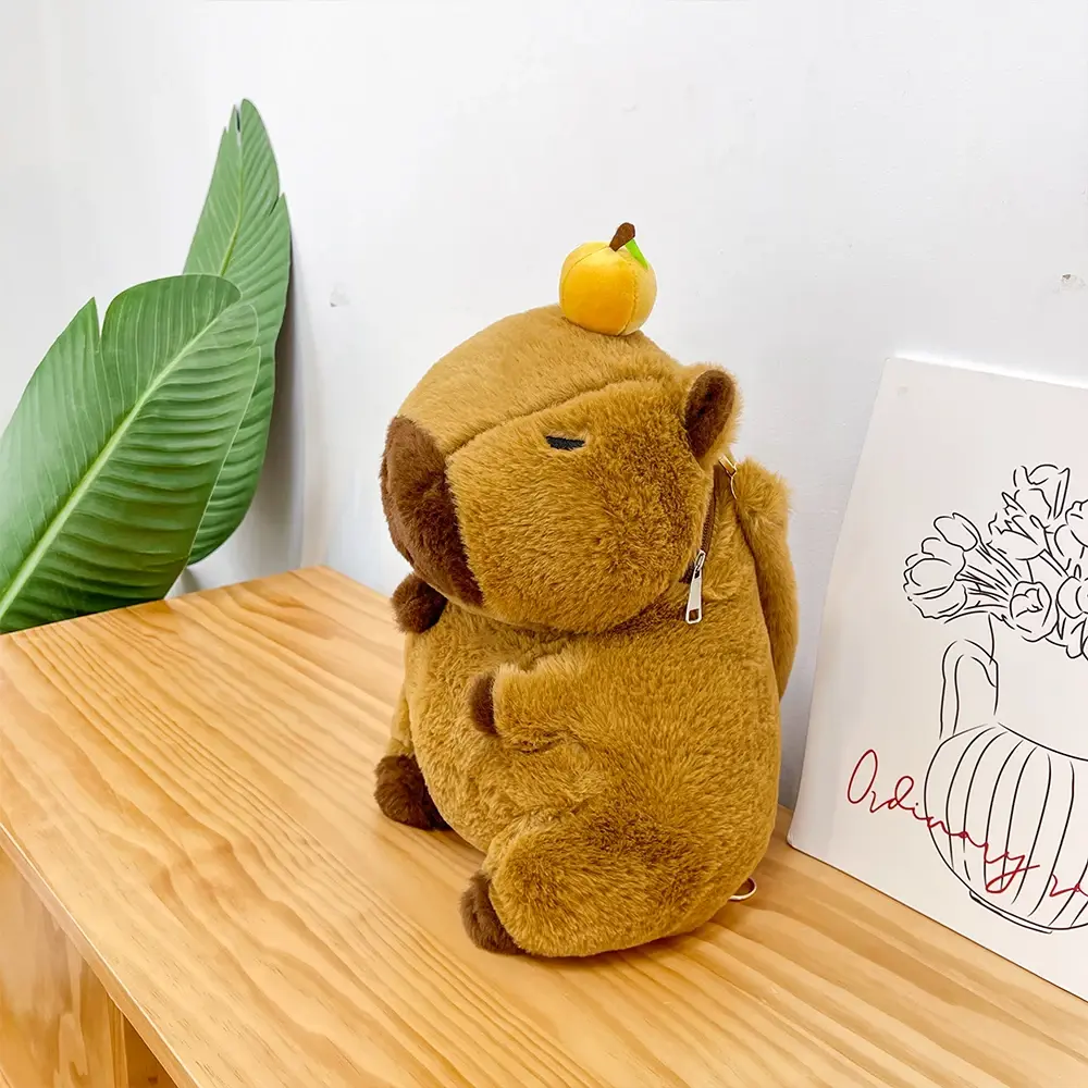 Kawaii Fashion Plushie Doll Fur Bag Capybara Plush Backpack Children's Bag Shoulder Bag Mini Knapsack Bags Gifts For Girlfriend