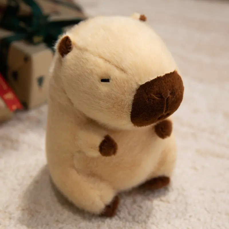 25cm Cute Light Capybara Plush Toy Kids Bedside Capibara Stuffed Baby Animals Doll Children's Fluffty Toy Gift Home Decor