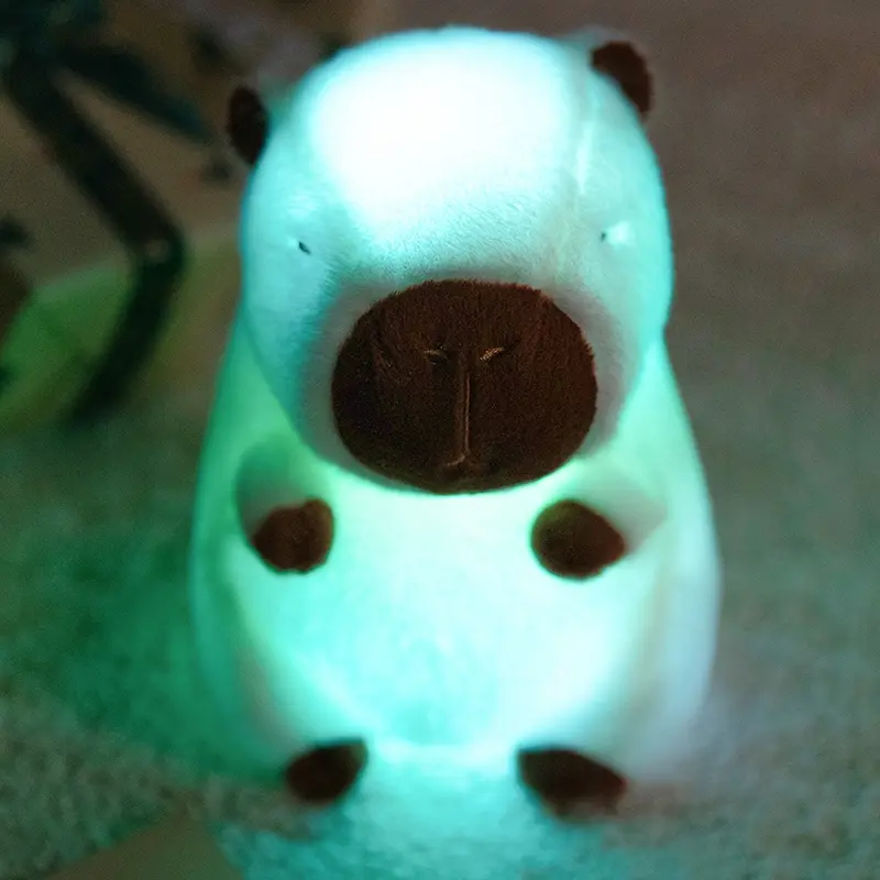 25cm Cute Light Capybara Plush Toy Kids Bedside Capibara Stuffed Baby Animals Doll Children's Fluffty Toy Gift Home Decor