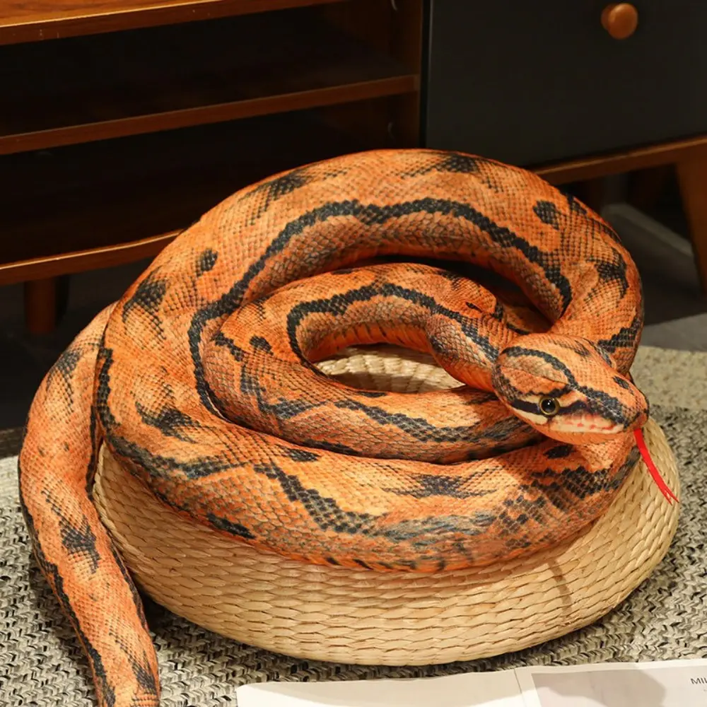 110/160cm Artificial Python Plush Toy Stuffed Animals Simulation Long Snake Yellow Green Funny Giant Snakes Toy Home Decor