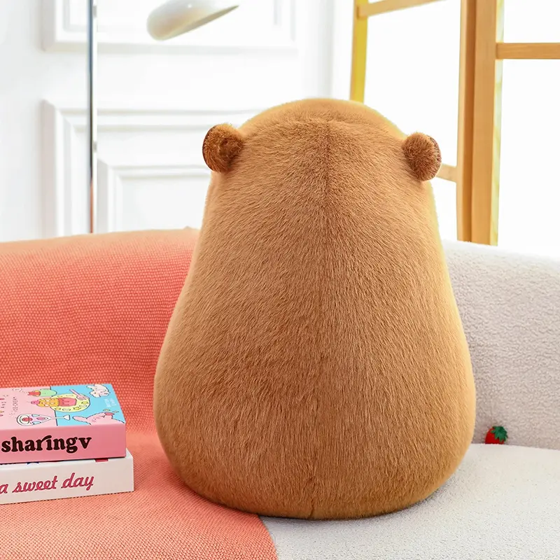 Kawaii 28~50cm Brown Persimmon Capybara Doll Plush Toy Stuffed Cartoon Animal Holding Plushie Appeasing Birthday Gift for Girls