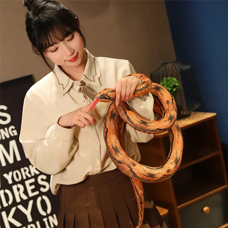 BEDW-Simulation Python Plush  Giant Python Cobra Plush Animal Plush  Halloween Decoration Gift