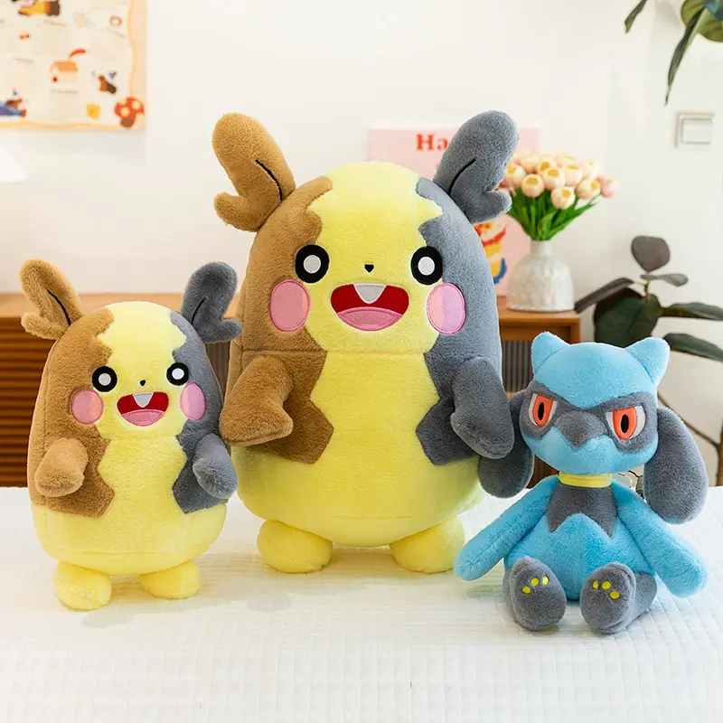 Large Size Pokemon Plush Toys Japan Anime Morpeko Riolu Stuffed Doll Kawaii Elf Plush Pillow Cushion Home Decor Kids Xmas Gifts