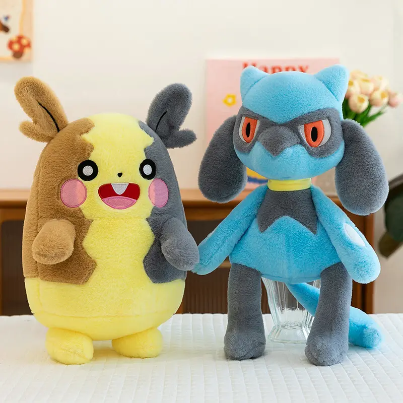 Large Size Pokemon Plush Toys Japan Anime Morpeko Riolu Stuffed Doll Kawaii Elf Plush Pillow Cushion Home Decor Kids Xmas Gifts