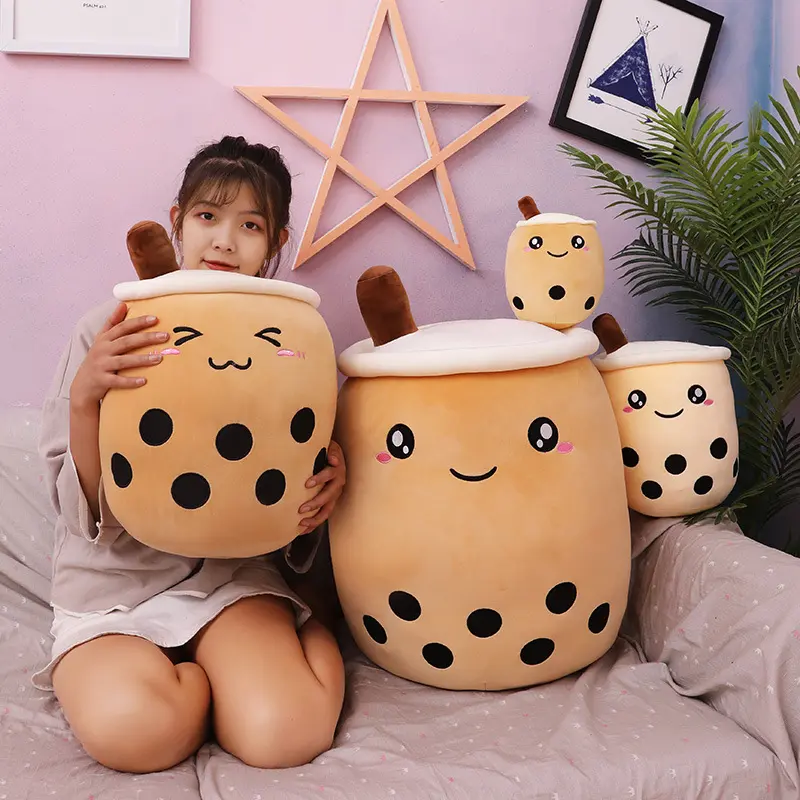 72cm Large Size Milk Tea Pillow Soft Stuffed Plush Toys Boba Tea Plushie Toy For Kids Toys Birthday Gifts
