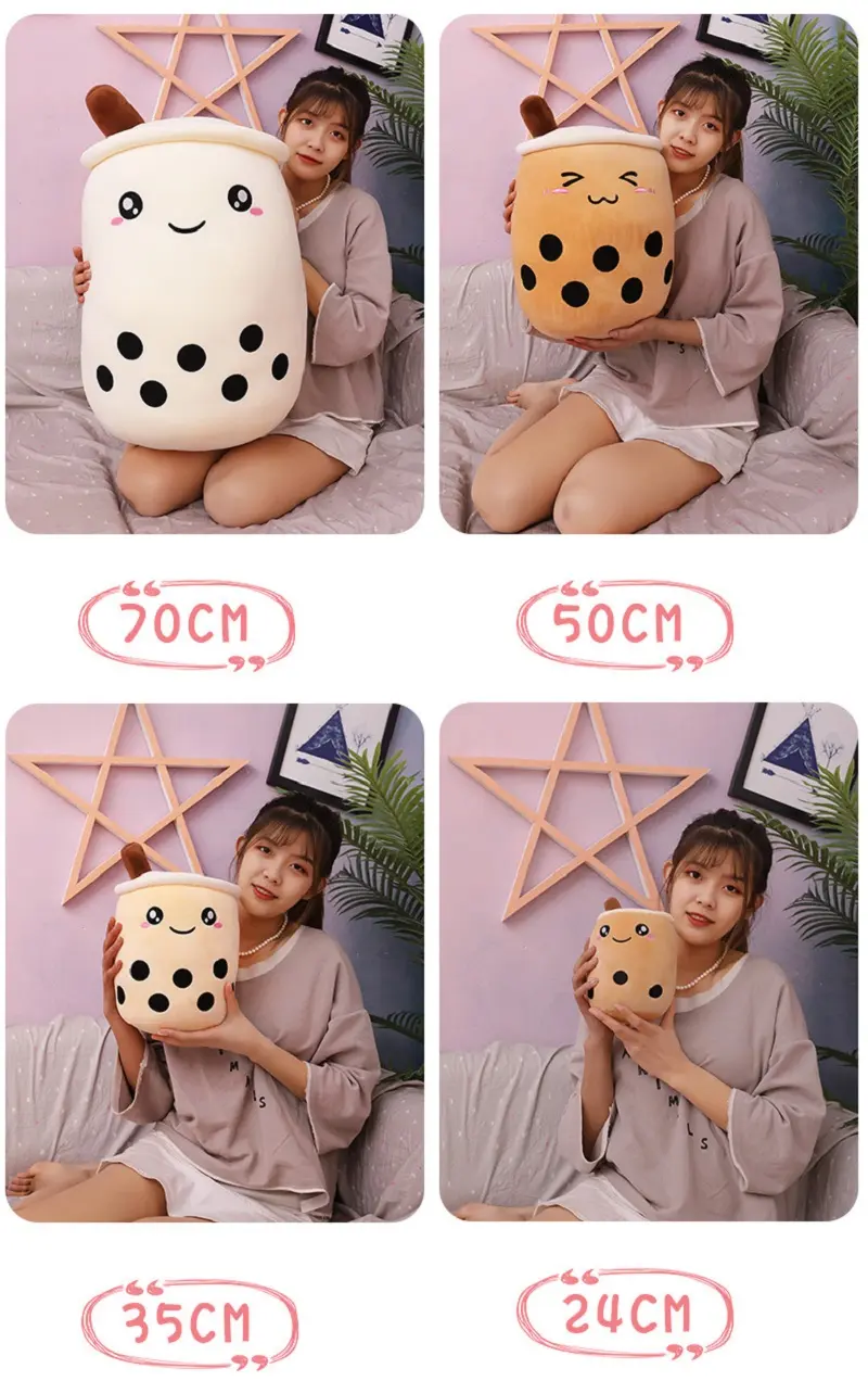 72cm Large Size Milk Tea Pillow Soft Stuffed Plush Toys Boba Tea Plushie Toy For Kids Toys Birthday Gifts