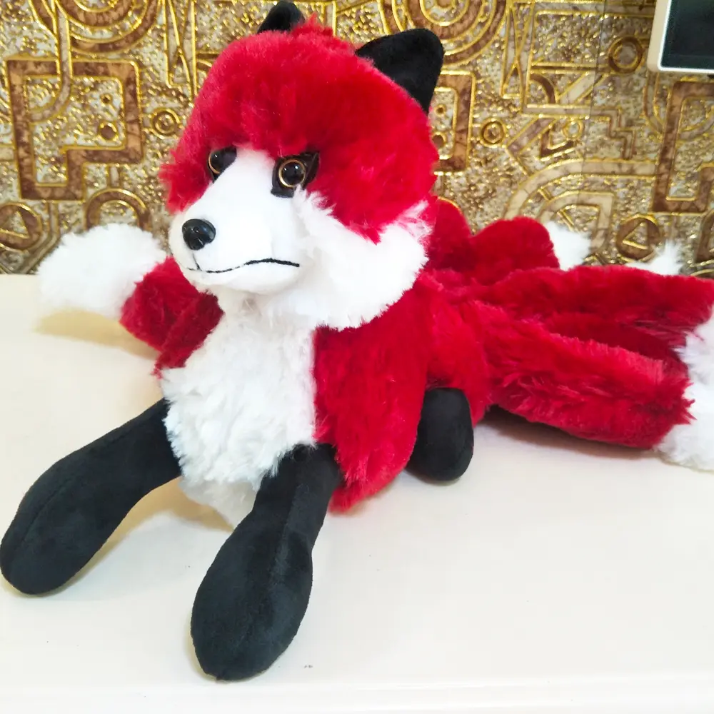 Nine-tailed White Fox Doll Children Stuffed Plush Toy Pillow Cushion Animals Kid Birthday Gift